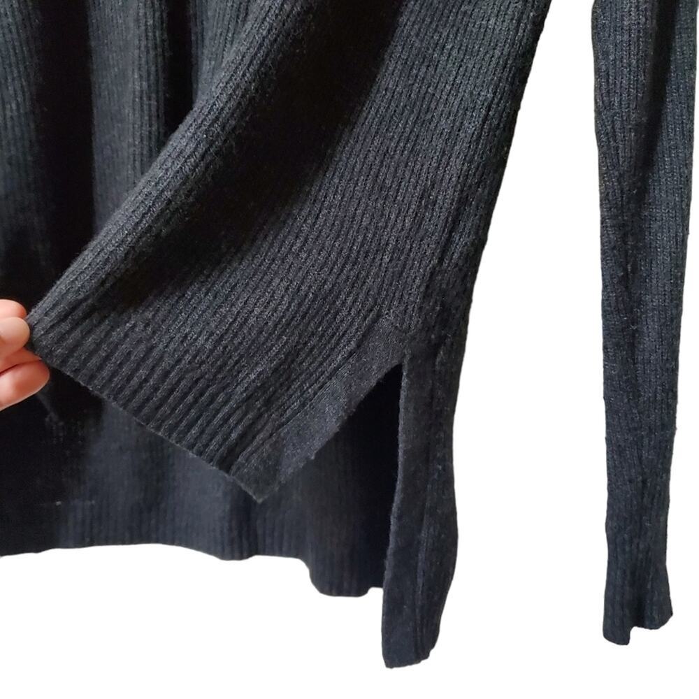 Madewell Warmlight knit Pullover Sweater Riubbed Charcoal Hi-Lo XS Wool - Picture 7 of 12